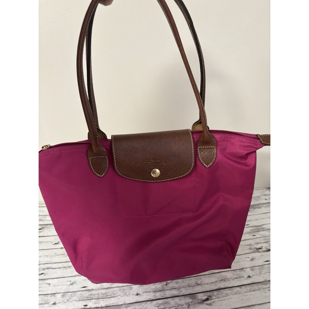 Longchamp Pink Raspberry Handbag Le Pliage Tote Bag Small - Picture 2 of 16